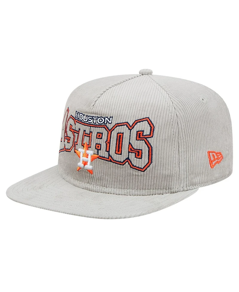 New Era Men's Gray Houston Astros Corduroy Golfer Snapback Hat