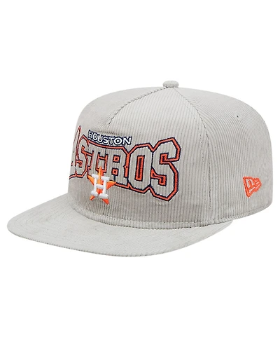 New Era Men's Gray Houston Astros Corduroy Golfer Snapback Hat
