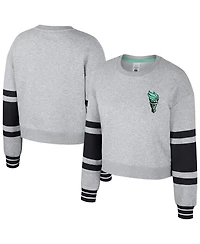 Stadium Essentials Men's and Women's Heather Gray New York Liberty Cropped Pullover Sweatshirt