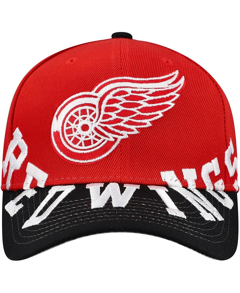 Mitchell & Ness Men's Red/Black Detroit Red Wings Under Arch Two-Tone Pro Crown Snapback Hat