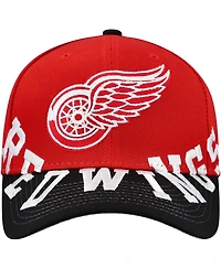 Mitchell & Ness Men's Red/Black Detroit Red Wings Under Arch Two-Tone Pro Crown Snapback Hat