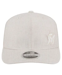 New Era Men's Light Beige Miami Marlins Flawless 9SEVENTY Stretch-Snap Hat