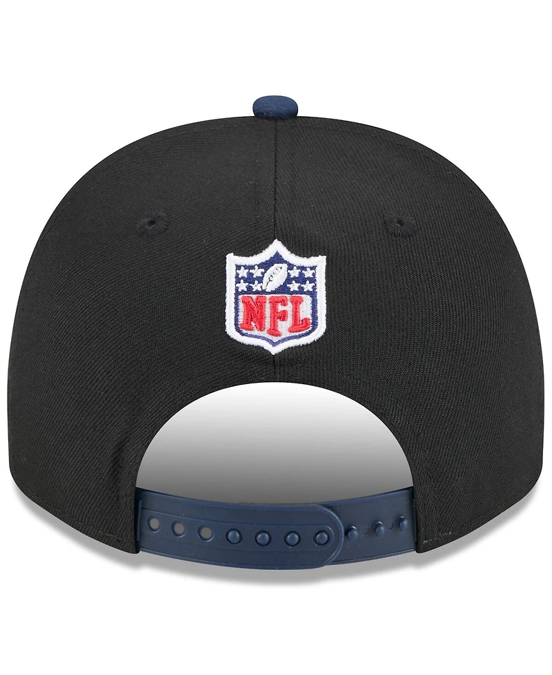 New Era Big Boys and Girls Black/College Navy Seattle Seahawks 2025 Nfl Draft A-Frame 9FIFTY Snapback Hat
