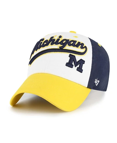 '47 Brand Big Boys and Girls White Michigan Wolverines Scooter Clean Up Adjustable Hat