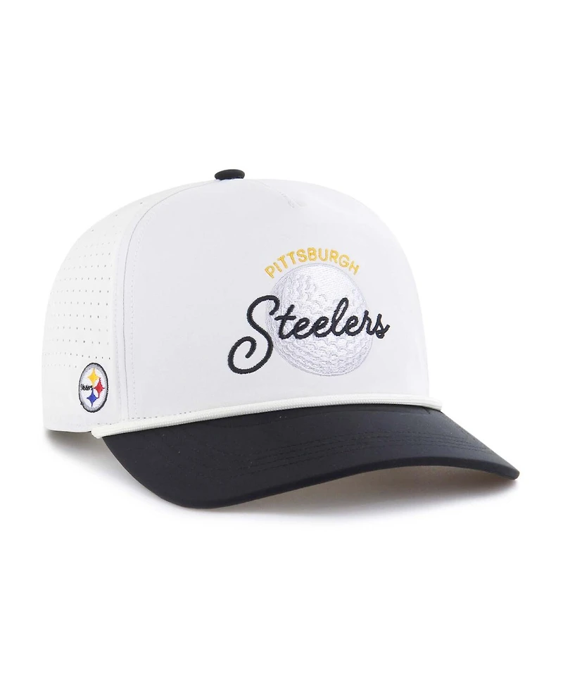 '47 Brand Men's White/Black Pittsburgh Steelers Gimmie Golf Hitch Rope Adjustable Hat
