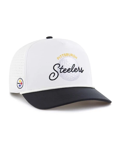 '47 Brand Men's White/Black Pittsburgh Steelers Gimmie Golf Hitch Rope Adjustable Hat