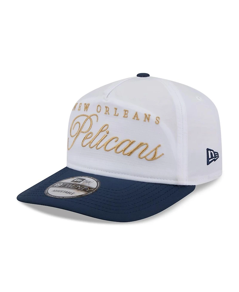 New Era Men's White/Navy New Orleans Pelicans 2025 Nba Draft On-Stage Nylon 19TWENTY Adjustable Hat