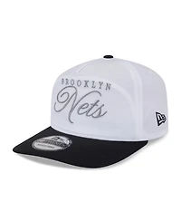 New Era Men's White/Black Brooklyn Nets 2025 Nba Draft On-Stage Nylon 19TWENTY Adjustable Hat