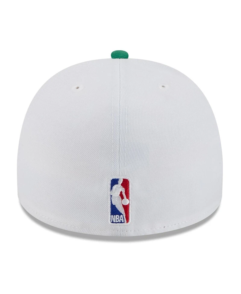 New Era Men's White/Kelly Green Boston Celtics 2025 Nba Draft A-Frame 59FIFTY Fitted Hat