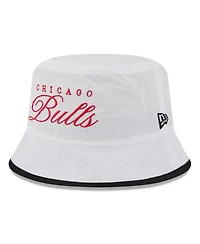 New Era Men's White/Black Chicago Bulls 2025 Nba Draft Nylon Bucket Hat