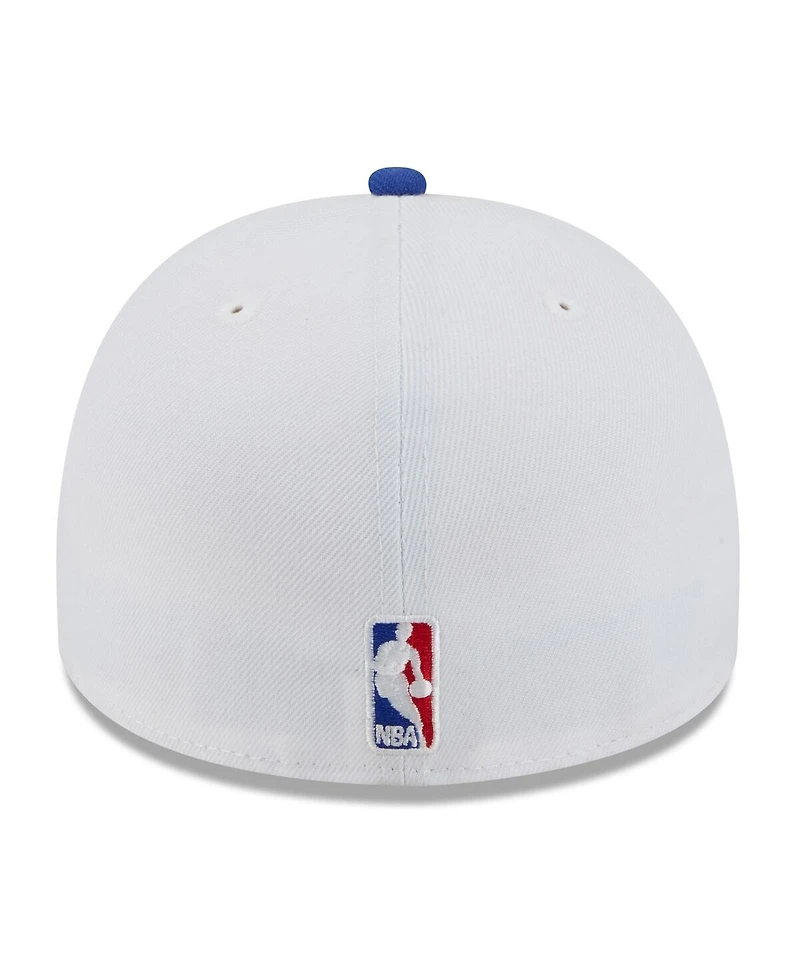 New Era Men's White/Royal Philadelphia 76ers 2025 Nba Draft A-Frame 59FIFTY Fitted Hat