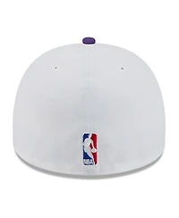 New Era Men's White/Purple Los Angeles Lakers 2025 Nba Draft A-Frame 59FIFTY Fitted Hat
