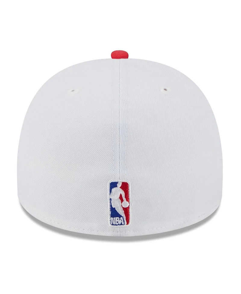 New Era Men's White/Red Atlanta Hawks 2025 Nba Draft A-Frame 59FIFTY Fitted Hat