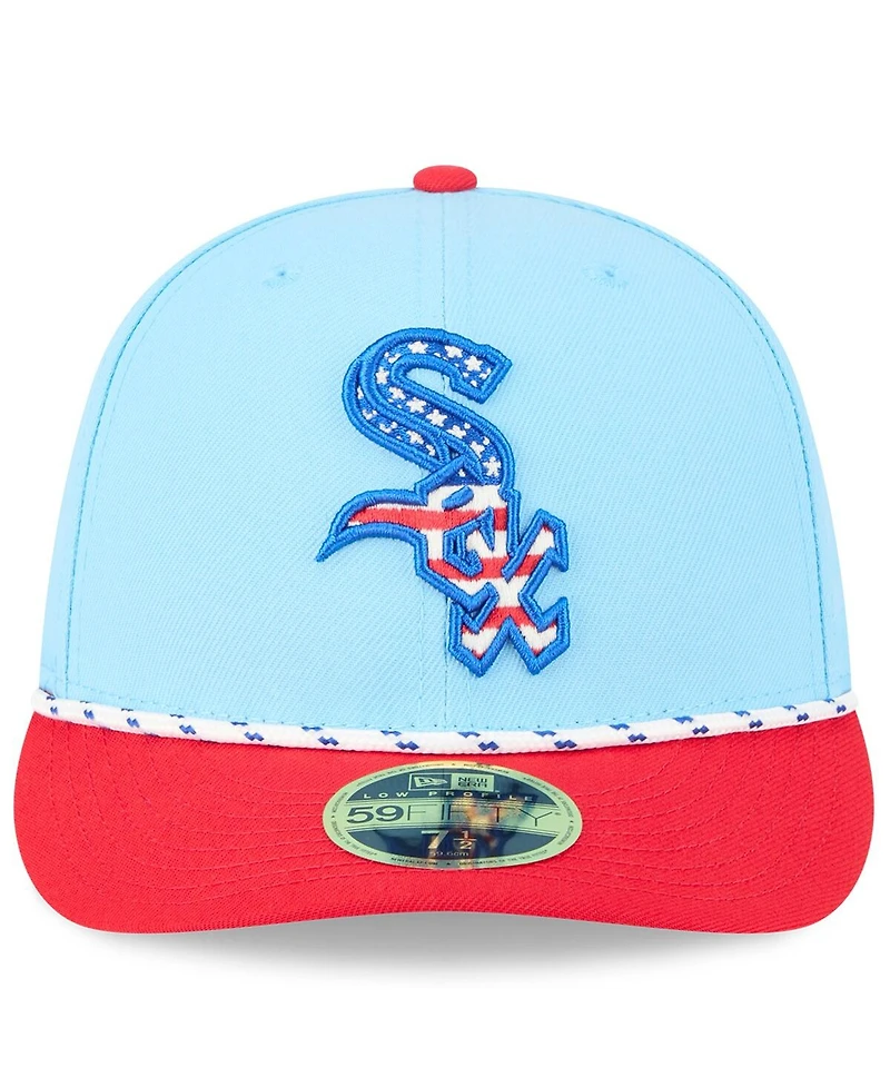 New Era Men's Light Blue/Red Chicago White Sox 2025 Fourth of July Low Profile 59FIFTY Fitted Hat