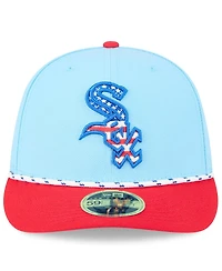 New Era Men's Light Blue/Red Chicago White Sox 2025 Fourth of July Low Profile 59FIFTY Fitted Hat