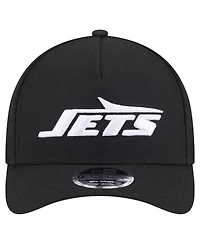 New Era Men's Black New York Jets Team Collection 9FORTY M-Crown A-Frame Adjustable Hat