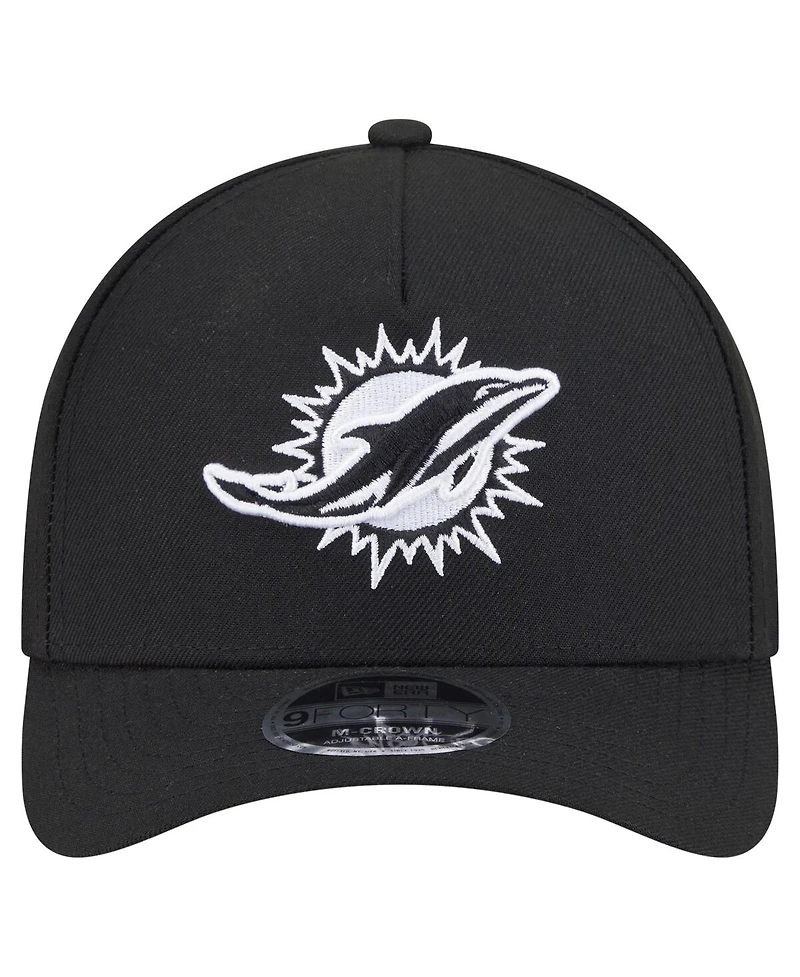 New Era Men's Black Miami Dolphins Team Collection 9FORTY M-Crown A-Frame Adjustable Hat