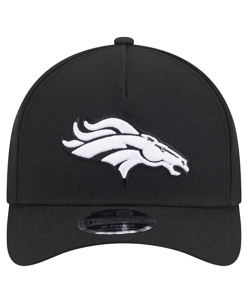 New Era Men's Black Denver Broncos Team Collection 9FORTY M-Crown A-Frame Adjustable Hat