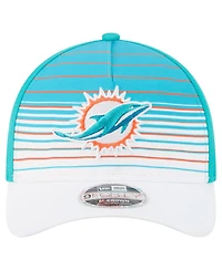 New Era Men's White/Aqua Miami Dolphins Adventure Gradient 9FORTY M-Crown A-Frame Adjustable Hat