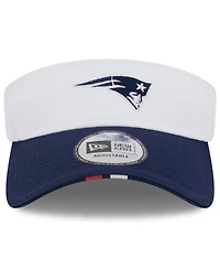New Era Men's White/Navy New England Patriots 2025 Nfl Training Camp Adjustable Visor Hat