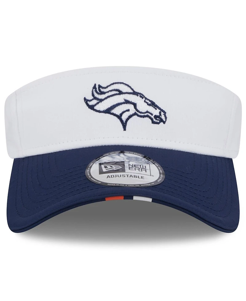 New Era Men's White/Navy Denver Broncos 2025 Nfl Training Camp Adjustable Visor Hat