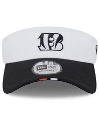 New Era Men's White/Black Cincinnati Bengals 2025 Nfl Training Camp Adjustable Visor Hat