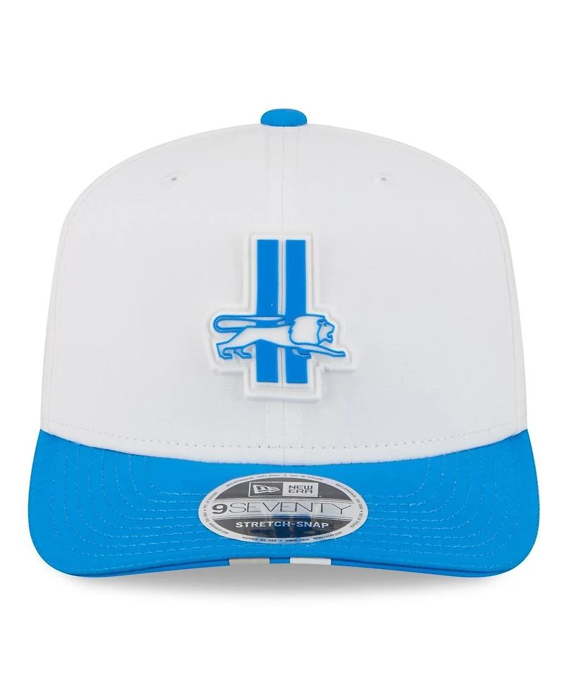 New Era Men's White/Blue Detroit Lions 2025 Nfl Training Camp Throwback Logo 9SEVENTY Adjustable Hat