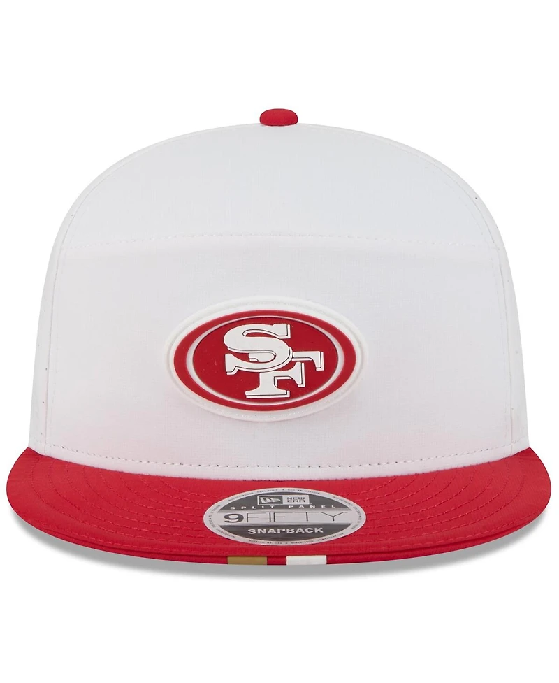 New Era Men's White/Scarlet San Francisco 49ers 2025 Nfl Training Camp Split Panel 9FIFTY Snapback Hat