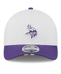 New Era Men's White/Purple Minnesota Vikings 2025 Nfl Training Camp A-Frame 9FORTY Adjustable Hat