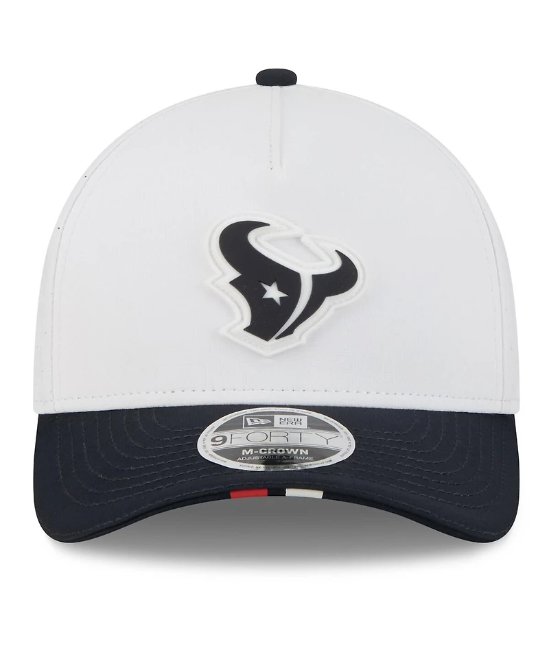New Era Men's White/Navy Houston Texans 2025 Nfl Training Camp A-Frame 9FORTY Adjustable Hat