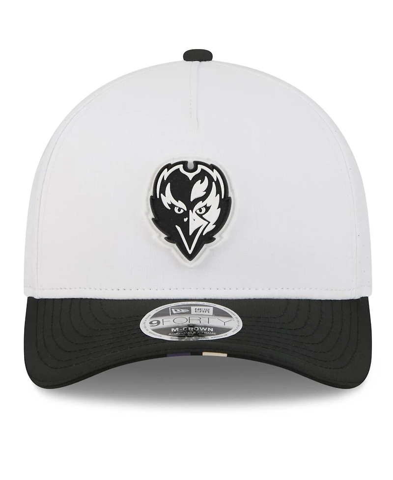 New Era Men's White/Black Baltimore Ravens 2025 Nfl Training Camp A-Frame 9FORTY Adjustable Hat