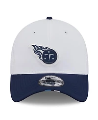New Era Men's White/Navy Tennessee Titans 2025 Nfl Training Camp 39THIRTY Flex Hat