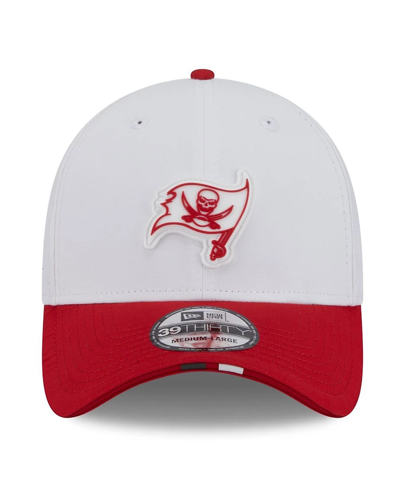 New Era Men's White/Red Tampa Bay Buccaneers 2025 Nfl Training Camp 39THIRTY Flex Hat