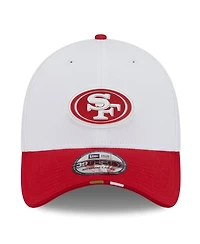 New Era Men's White/Scarlet San Francisco 49ers 2025 Nfl Training Camp 39THIRTY Flex Hat