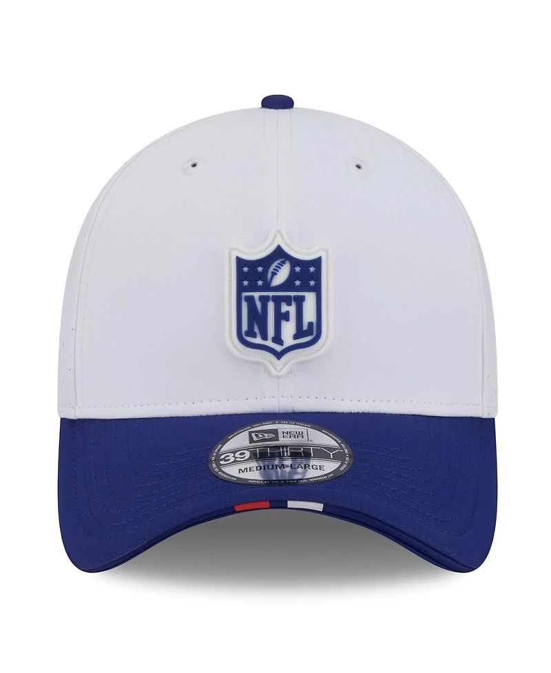 New Era Men's White/Navy 2025 Nfl Training Camp 39THIRTY Flex Hat