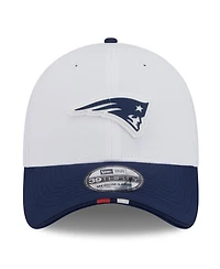New Era Men's White/Navy England Patriots 2025 Nfl Training Camp 39THIRTY Flex Hat