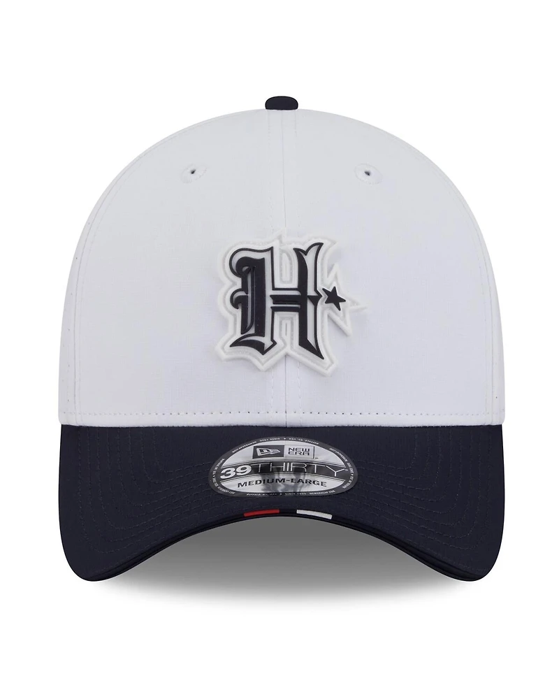 New Era Men's White/Navy Houston Texans 2025 Nfl Training Camp 39THIRTY Flex Hat