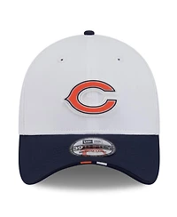 New Era Men's White/Navy Chicago Bears 2025 Nfl Training Camp 39THIRTY Flex Hat
