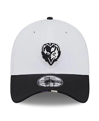 New Era Men's White/Black Baltimore Ravens 2025 Nfl Training Camp 39THIRTY Flex Hat