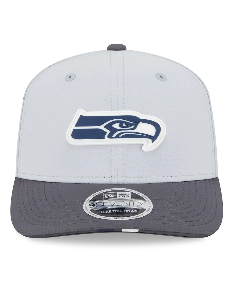 New Era Men's Gray/Graphite Seattle Seahawks 2025 Nfl Training Camp 9SEVENTY Adjustable Hat
