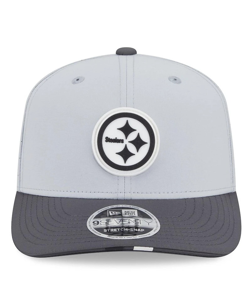 New Era Men's Gray/Graphite Pittsburgh Steelers 2025 Nfl Training Camp 9SEVENTY Adjustable Hat