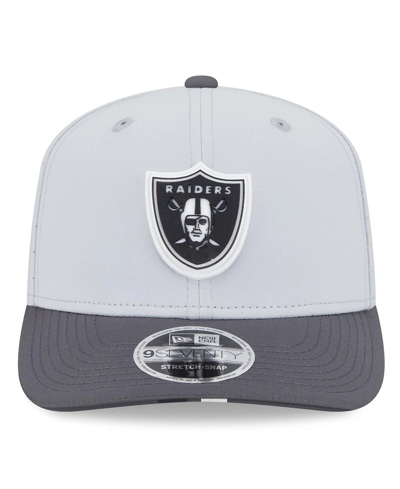 New Era Men's Gray/Graphite Las Vegas Raiders 2025 Nfl Training Camp 9SEVENTY Adjustable Hat