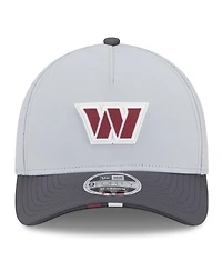 New Era Men's Gray/Graphite Washington Commanders 2025 Nfl Training Camp A-Frame 9FORTY Adjustable Hat