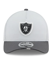 New Era Men's Gray/Graphite Las Vegas Raiders 2025 Nfl Training Camp A-Frame 9FORTY Adjustable Hat
