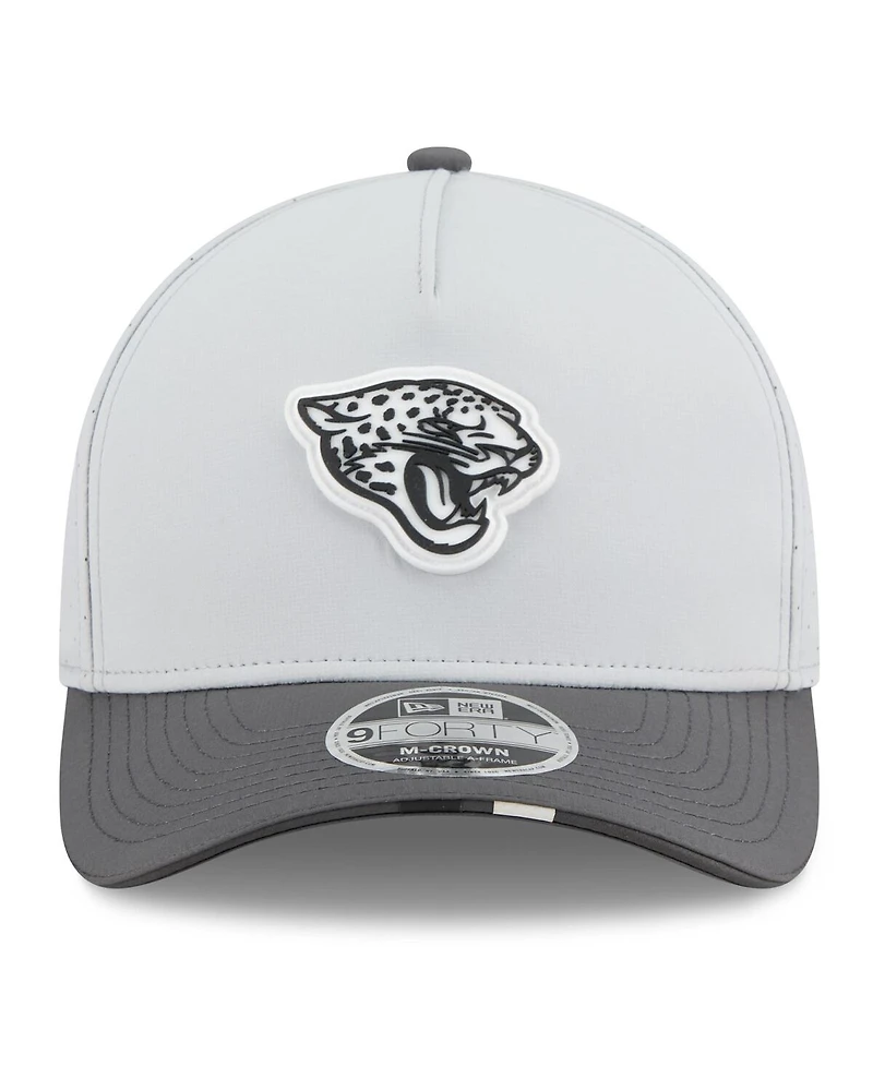New Era Men's Gray/Graphite Jacksonville Jaguars 2025 Nfl Training Camp A-Frame 9FORTY Adjustable Hat