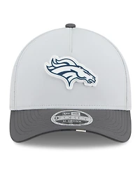 New Era Men's Gray/Graphite Denver Broncos 2025 Nfl Training Camp A-Frame 9FORTY Adjustable Hat