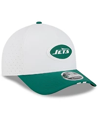 New Era Big Boys and Girls White/Green New York Jets 2025 Nfl Training Camp A-Frame 9FORTY Adjustable Hat