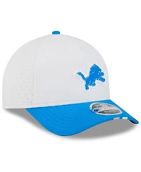 New Era Big Boys and Girls White/Blue Detroit Lions 2025 Nfl Training Camp A-Frame 9FORTY Adjustable Hat