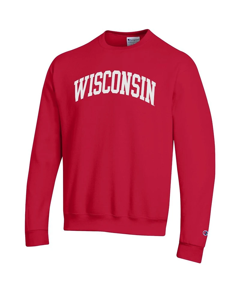 Champion Men's Red Wisconsin Badgers Basic Arch Fleece Pullover Sweatshirt