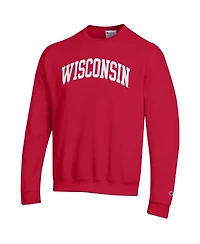 Champion Men's Red Wisconsin Badgers Basic Arch Fleece Pullover Sweatshirt